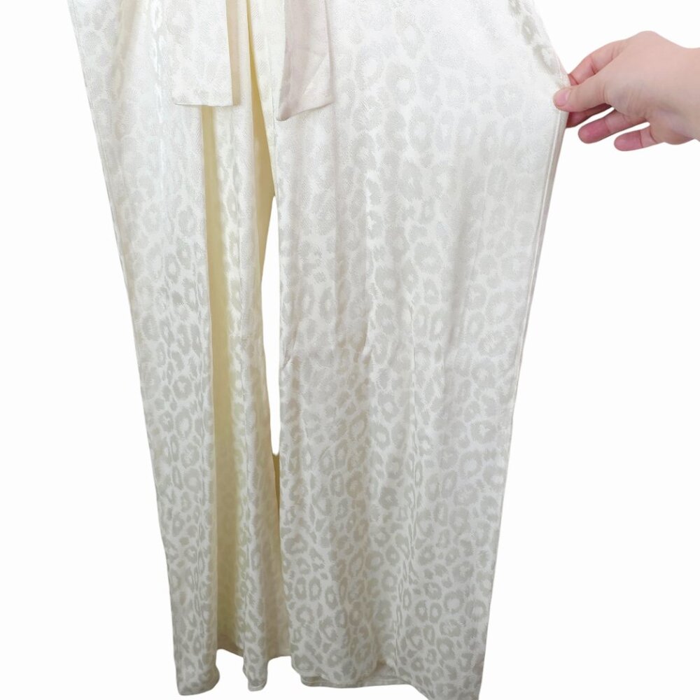 Rat & Boa Bianco Kimono Jumpsuit Satin White Animal Print Wide Leg Size XS - Picture 6 of 12